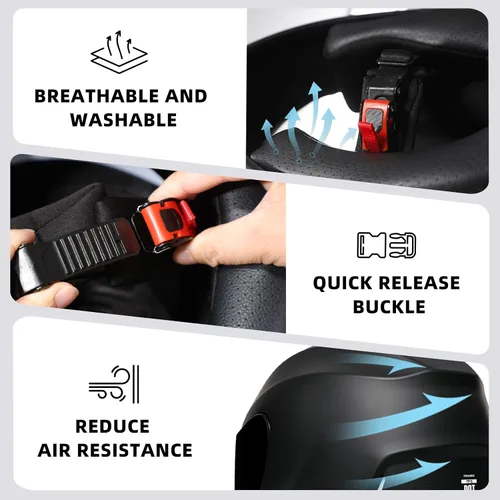 Vista 6 de TRIANGLE Cascos de motocicleta de cara completa para hombres y mujeres con visera tintada y transparente, cumple con la aprobación DOT Gris