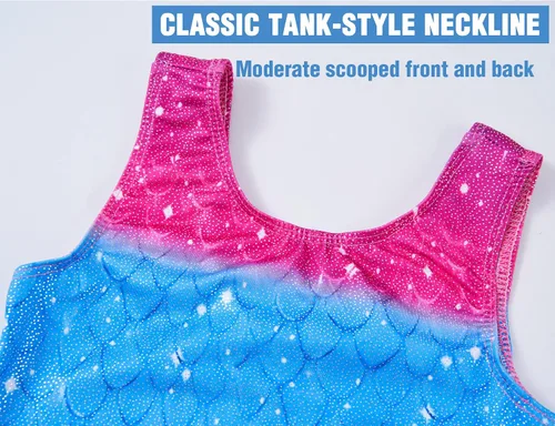 Vista 3 de TENVDA Gymnastics Leotards for Girls 2-12 Years Old Sparkly Multicolor Kids Tumbling Biketards Unitard