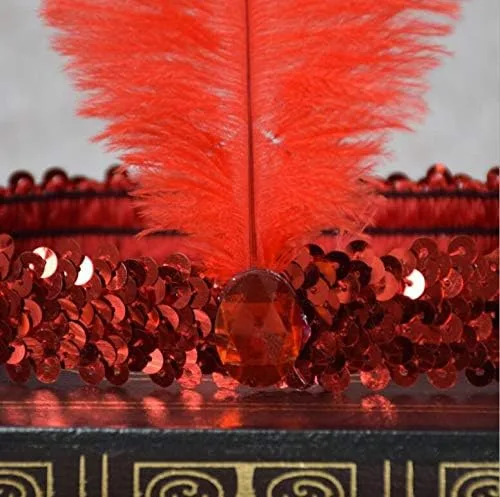 Vista 5 de Diadema de plumas de lentejuelas de los años 20, accesorio de fiesta de carnaval de los años 20, 10 unidades (colorido)