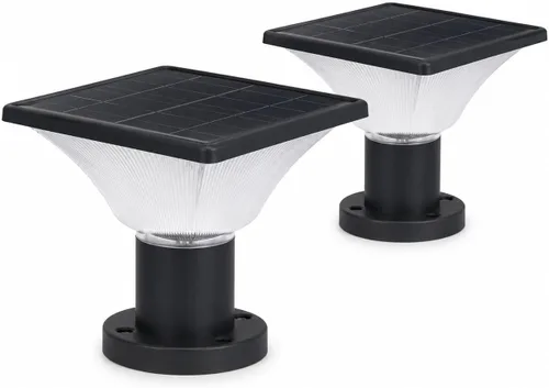 Vista 8 de Luces solares para postes – Encendido/apagado automático para exteriores – Luces solares para postes al aire libre 4x4 – Luces solares para poste