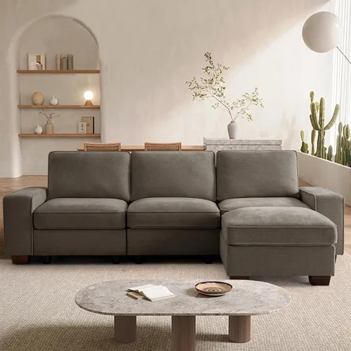 Vista 43 de TEKAMON - Sofá modular de 73" con almacenamiento en el asiento, sofá biplaza moderno de tela de chenilla para sala de estar, oficina, apartamento