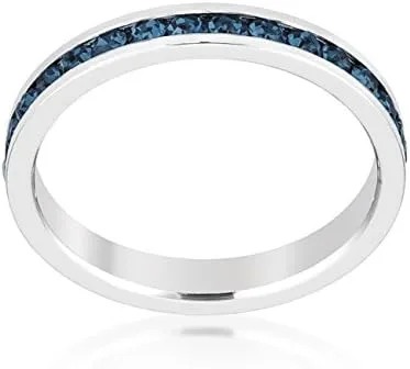 Vista 3 de Anillos apilables con cristales de Swarovski, piedra natalicia