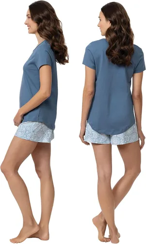 Vista 3 de PajamaGram PJs For Women Set - Womens Pajama Shorts, Graphic Top, 100% Cotton