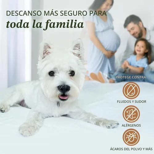 Vista 7 de Beckham Hotel Collection Protector de colchón: mezcla de algodón de grado hotelero, protección impermeable silenciosa, diseño de bajo perfil que