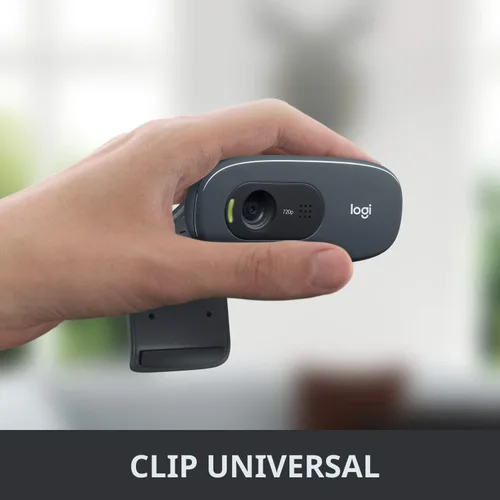 Vista 5 de Logitech C270 720p Webcam Plug-and-Play Wide Screen Video Calling - Black Auto-Light Correct, Noise-Reducing Mic, Zoom, Microsoft, Teams, Skype