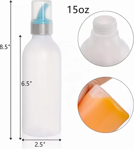 Vista 3 de Lawei Paquete de 6 botellas de plástico para condimentos de 15 onzas, botellas de plástico con tapas y puntas de colores, perfectas