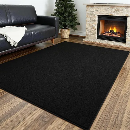 Vista 35 de Vasofe Alfombra de pasillo negra de 2 x 4 pulgadas, alfombra antideslizante de espuma viscoelástica gruesa para interiores, para guardería Negro