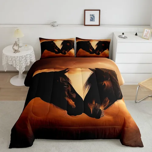 Vista 39 de Erosebridal Happy Camping - Edredón tamaño individual para niños, juego de ropa de cama de animales del bosque del bosque para bebés, niños y niñas