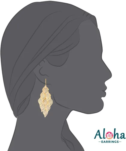 Vista 3 de Aloha Earrings Pendientes colgantes de clip sin perforaciones en tono dorado