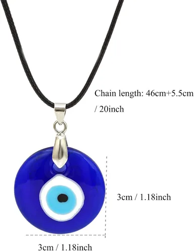 Vista 7 de Hmooy Collar de mal de ojo, collar de tercer ojo, collar de amuleto de mal de ojo, collar turco de la suerte, collar con dije de mal de ojo, collar