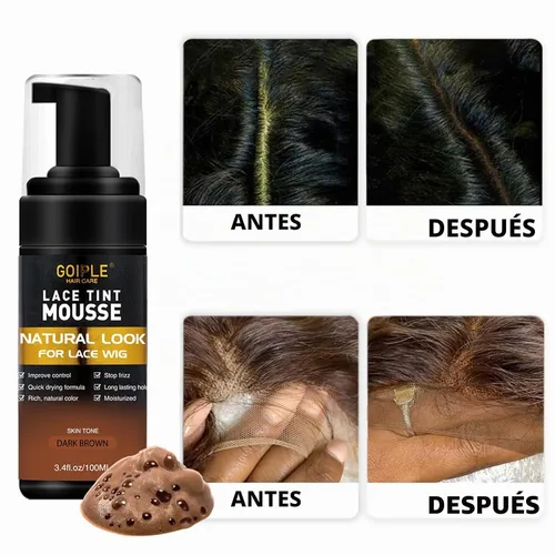 Vista 3 de Kit completo de pegamento de encaje con mousse de tinte de encaje, pegamento de peluca en aerosol de fusión de encaje para pelucas y postizos