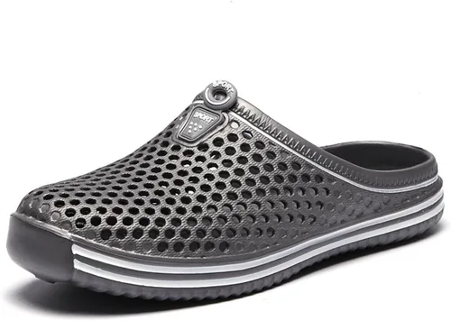 Vista 29 de LIBINXIF Zuecos de jardín para mujer, de malla, transpirables, sandalias de playa, zapatos de ducha, zapatos de agua, zapatos antideslizantes