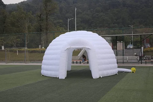 Vista 5 de Tienda de campaña inflable de 16.5 pies de diámetro con soplador de aire, tienda de campaña de cúpula para exteriores, club nocturno, fiesta, tienda