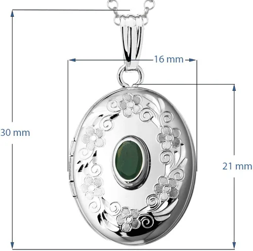 Vista 2 de Finejewelers - Collar con colgante de piedra de nacimiento de plata de ley