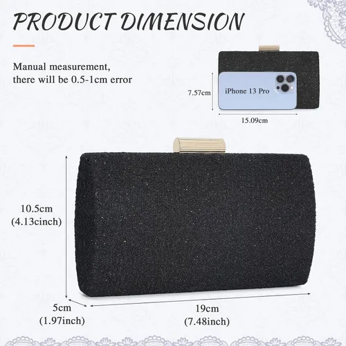 Vista 3 de UBORSE Bolso de mano para mujer con diseño de encaje único bolso de noche