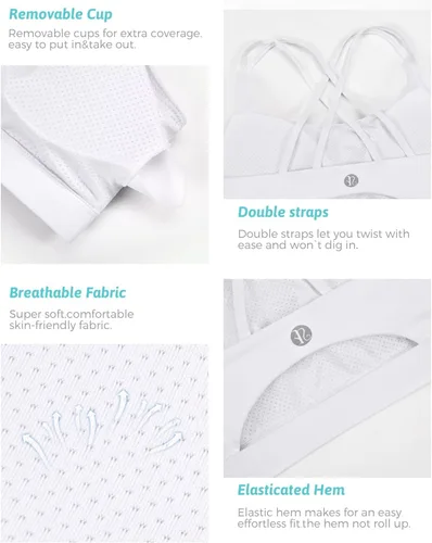 Vista 200 de Brasieres deportivos para mujer, con relleno, tipo camiseta sin mangas, sexis, con espalda cruzada, de alto impacto, largos, ideales para practicar