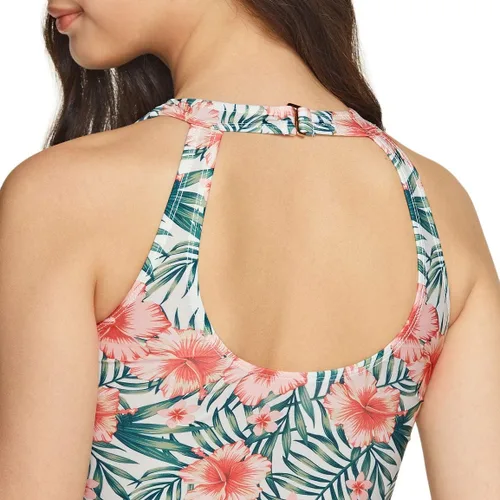 Vista 4 de TSLA - Conjunto de traje de baño de dos piezas para mujer con cuello alto y tankini