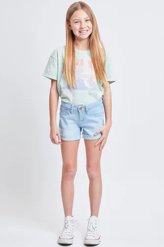 Vista 2 de YMI Girls' Essential Mid Rise Cuffed Shorts