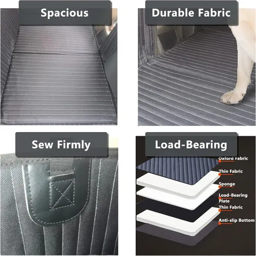 Vista 5 de Cubierta extensor del asiento trasero del coche del perro, relleno no inflable del hueco del colchón del camping