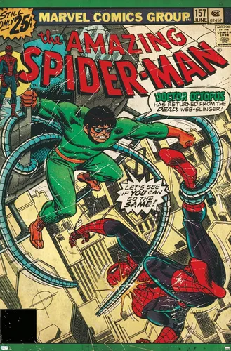 Vista 10 de Marvel Comics Spider-Man - Póster de pared Amazing Spider-Man #157, 22.4 pulgadas de largo x 14.7 pulgadas de ancho, versión enmarcada de madera