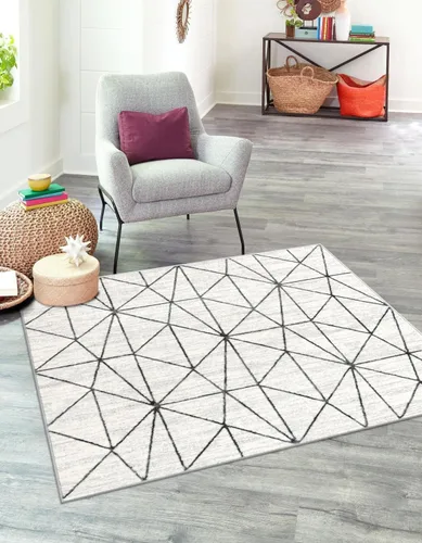 Vista 16 de Unique Loom Matrix Trellis Collection - Alfombra geométrica (2 pies x 6 pies 1 pulgada, azul/azul claro)
