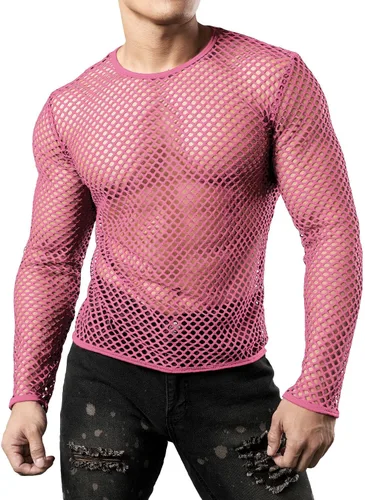 Vista 2 de JOGAL Camiseta de malla ajustada de manga larga para hombre