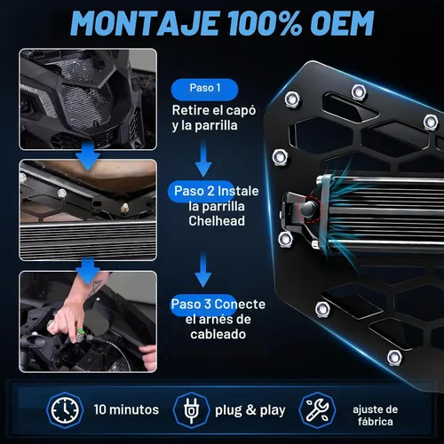 Vista 8 de Chelhead Can AM X3 Parrilla con Barra de Luz LED Delgada de 11 Pulgadas Haz Combinado y Arnés de Cableado Compatible con Can-Am Maverick X3 2016