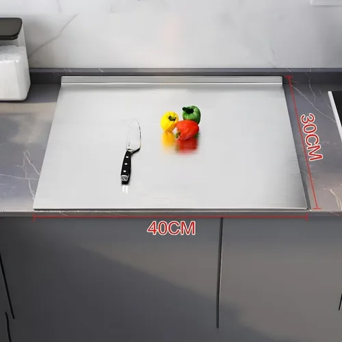Vista 2 de Tablas de cortar de acero inoxidable 316, tablas de cortar para cocinas, tabla de cortar grande, esta tabla de cortar de cocina mide