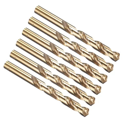 Vista 205 de PATIKIL Broca Jobber de 0.039 in, vástago recto M35 cobalto 5% acero de alta velocidad 135° acabado dorado para metal duro de acero inoxidable - 2