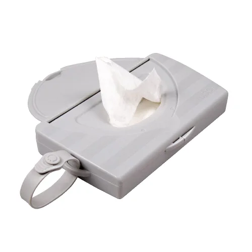 Vista 6 de Ubbi Dispensador de bolsas grises para llevar y bolsas de eliminación de residuos, dispensador de toallitas para bebés con aroma a lavanda