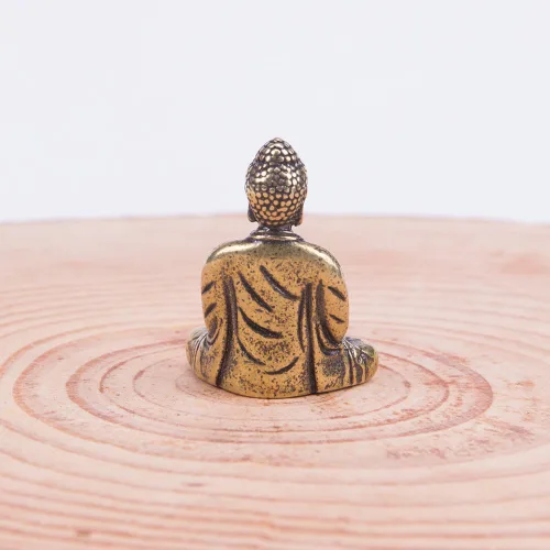 Vista 3 de ZORZA 2 mini estatuas de Buda de latón resistentes para meditación, postura sentada, pequeña figura de Buda Sakyamuni para decoración de Feng Shui