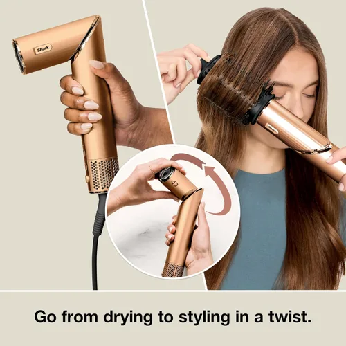 Vista 5 de Shark FlexStyle Air Multi-Styler y sistema de secado Cepillo secador de pelo para soplados con rizadores Coanda de envoltura automática, cepillo