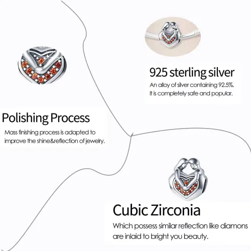 Vista 2 de Abalorios de plata de ley 925 para pulseras Pandora, regalos de joyería para mujer y niña.