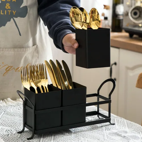 Vista 4 de NelyBet Organizador de cubiertos, cubiertos, organizador de utensilios de cocina y cajón de cubiertos para tenedores, cucharas, cuchillos - Perfecto