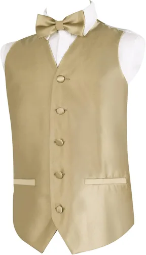 Vista 2 de Alizeal Conjunto clásico de corbatín, corbata y chaleco de traje para niños
