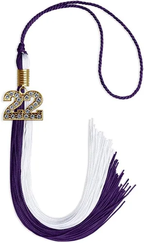 Vista 35 de Endea Graduation Borla de doble color con dije dorado (negro/oro brillante, 2022)