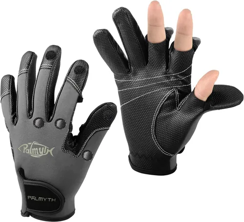 Vista 6 de Palmyth Guantes de pesca de neopreno para hombres y mujeres con 3 dedos sin puntas, flexibles, ideales para fotografía, pesca con mosca, pesca