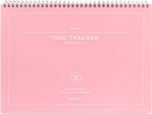 Vista 9 de PAPERIAN Believe TIME Tracker - Planificador de estudio sin fecha de tamaño A4, lista de tareas/programador (gris)