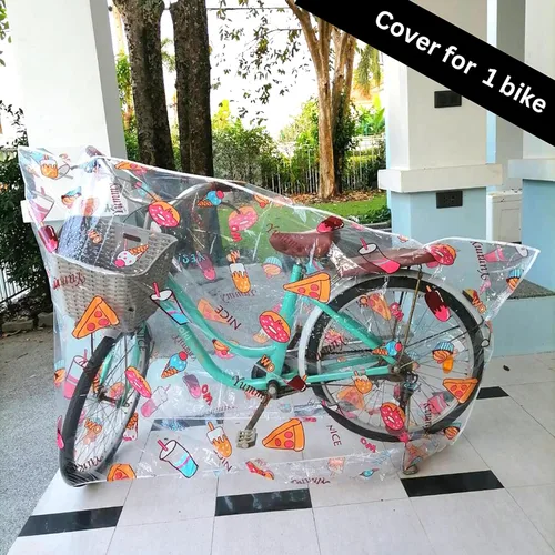 Vista 4 de Funda para bicicleta, bonita funda transparente para almacenamiento al aire libre, impermeable, material Ripstop resistente, protección para todo