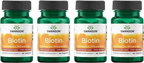Vista 2 de Swanson Biotina de liberación temporal 10Vitamina 000 mcg 60 Tabs