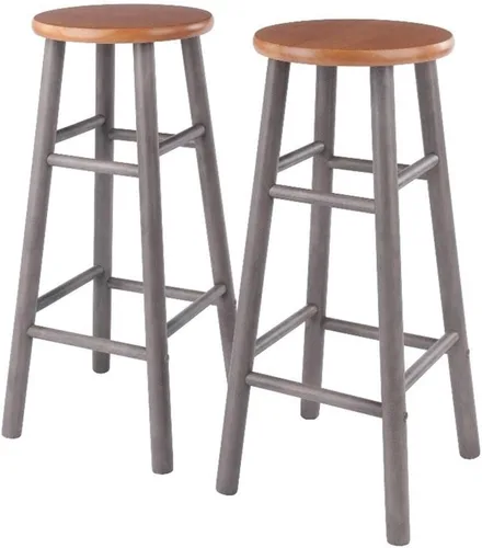 Vista 11 de Winsome Wood Huxton - Juego de 2 taburetes para mostrador, acabado natural natural / blanco
