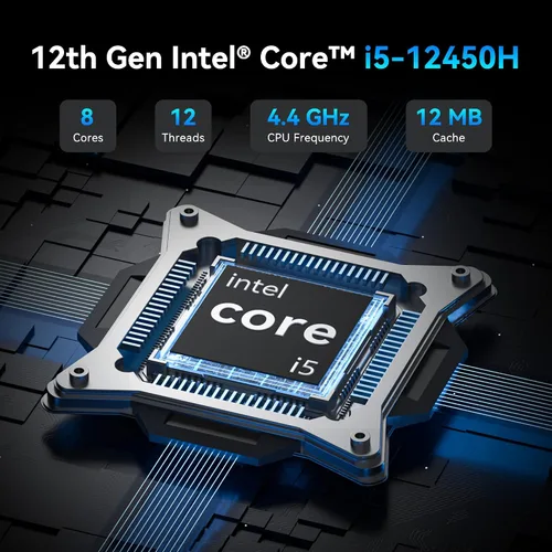 Vista 4 de GEEKOM IT12 Mini PC de negocios para servidor Plex y oficina en casa (cobertura de 3 años), con Intel i5-12450H Mini computadora Windows 11