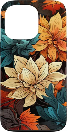 Vista 10 de Red and Orange Autumn Colors Fall Leaves Floral Pattern Case for iPhone 17