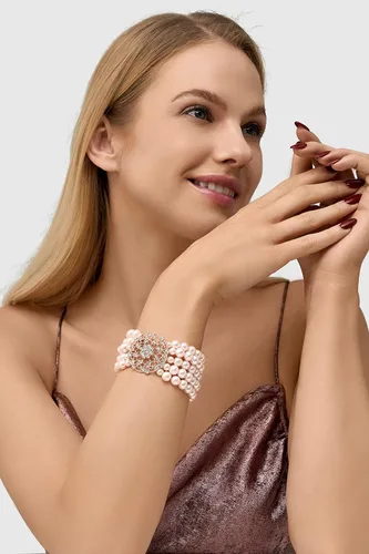Vista 3 de BABEYOND Pulsera de perlas de imitación de la década de 1920, pulsera elástica de perlas de gran Gatsby, accesorios de los años 20, joyería de 5