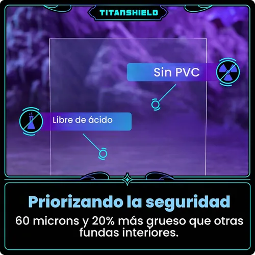 Vista 6 de TitanShield 200 fundas interiores de tarjeta de 60 micrones ultra transparentes de tamaño estándar, ajuste perfecto exacto. Perfectas para doble Luz