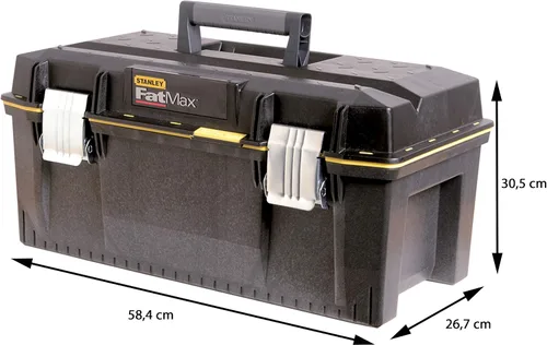 Vista 8 de STANLEY FATMAX - Caja de herramientas impermeable de 22.8 in, resistente al agua, gran capacidad de almacenamiento, ranura en V para corte extra