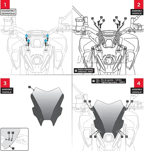 Vista 6 de Accesorios de motocicleta 2021 2022 Touring Sports Deflector parabrisas para deflectores de viento YAMAHA MT-09 FZ09 FZ-09 MT09 MT FZ 09