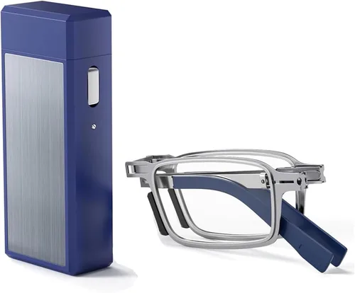 Vista 14 de Gafas de lectura plegables para hombres y mujeres, llavero compacto para lectores con luz azul, anteojos portátiles de bolsillo