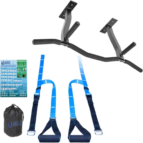 Vista 8 de Ceiling Mount Pull Up Bar with Reversible Risers for 16 and 24 Inch Joists with Optimum Grip Spacing by Ultimate Body Press