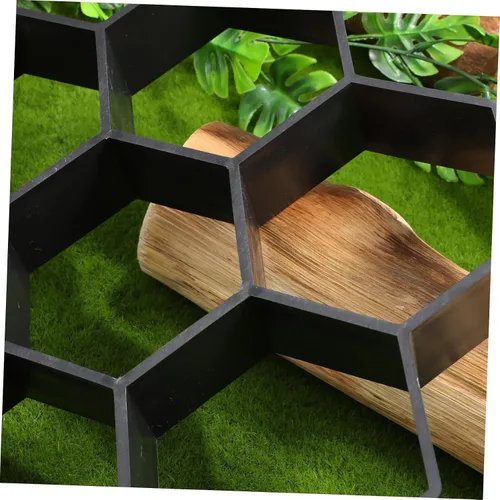 Vista 2 de Cabilock Molde de piedra para pavimentar, molde de plástico con forma geométrica hexagonal para suelo de cemento, molde reutilizable para escalones